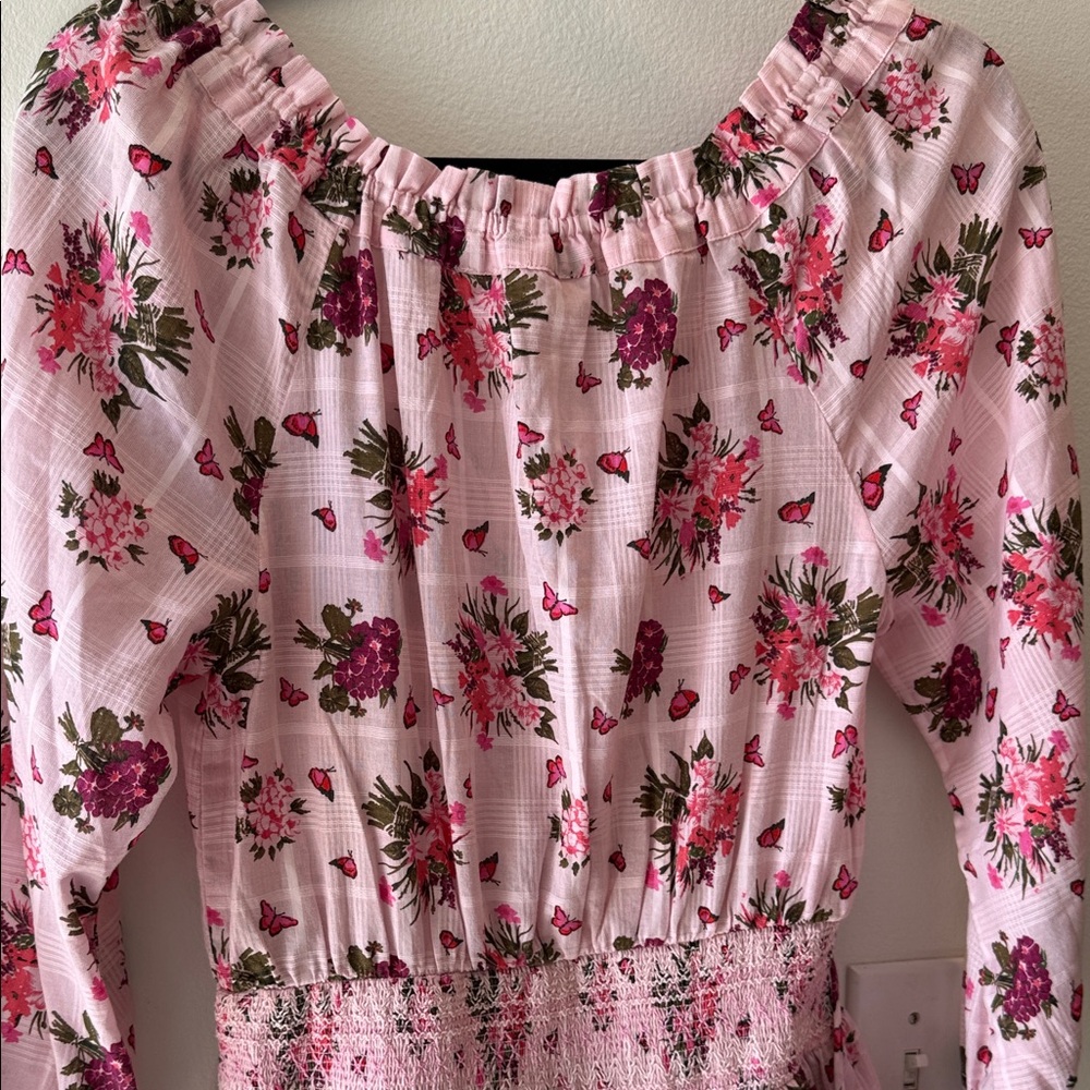 LoveShackFancy Pink Floral Smocked Dress - Picture 9 of 13